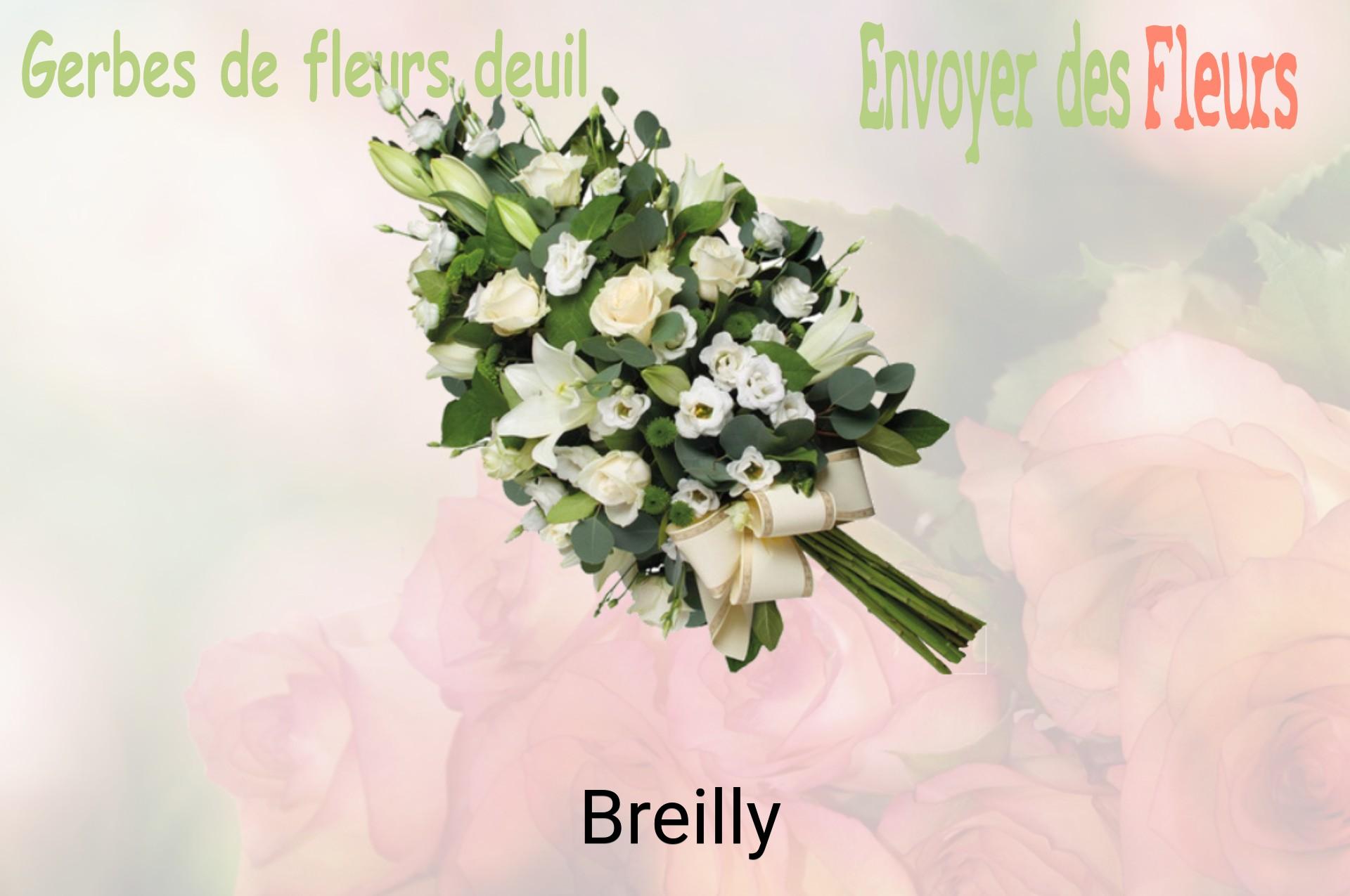 Gerbe de fleurs de deuil livrée à Breilly
